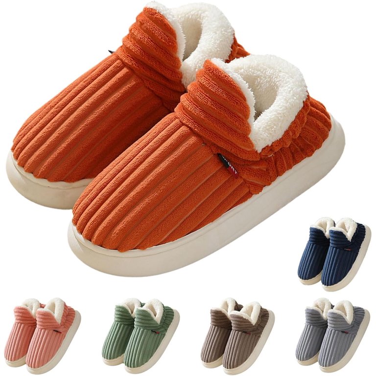 GWVWCUI Pluffi Cozy Stylish Slipper, Pluffi Slipper Booties For Kids And Adult, Winter Cloud Slippers Warm Fuzzy Lining House Slippers(Orange,1-2 Big Kids