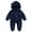 Navy, variant on Newborn Baby Fleece Footie Snowsuit Winter Bunting Onesie Cartoon Warm Hooded Romper Jumpsuit Outfits for Girls Boys