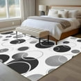 thumbnail image 5 of Area Rug 60×96in, Black Gray Circles Floor Carpet Living Room Rug, Abstract Geometric Rounds Art Non-Slip Welcome Mat Indoor Rugs for Bedroom Dining Room, 5 of 9
