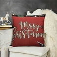 thumbnail image 2 of SHANXI  Merry Christmas Red Throw Pillow Cover, Winter Holiday Cushion Case Decoration for Sofa Couch 22x22in, 2 of 5
