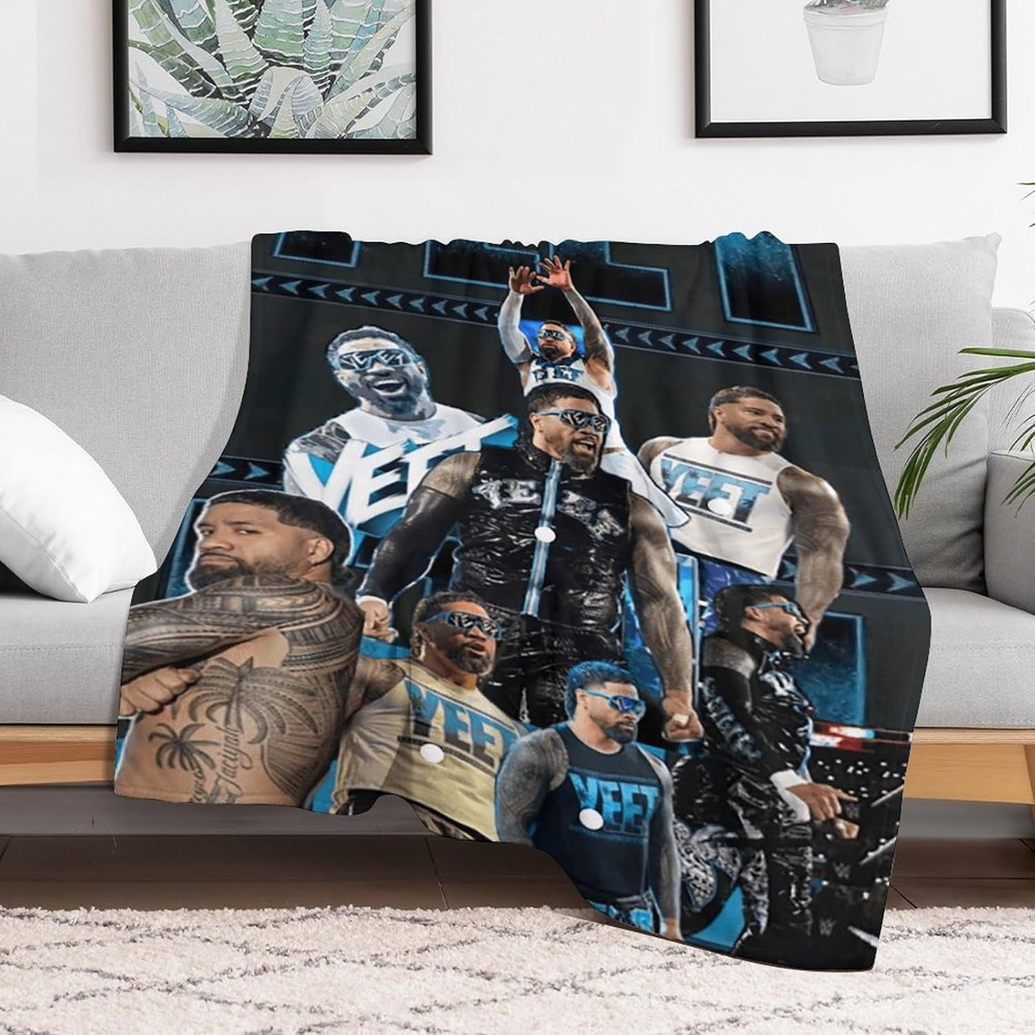 Jey-USO Wrestling Merch Blankets Bed Throw Blanket for Soft Lightweight Fuzzy Cozy Blanket Plush Quilt Gift 50"x60"