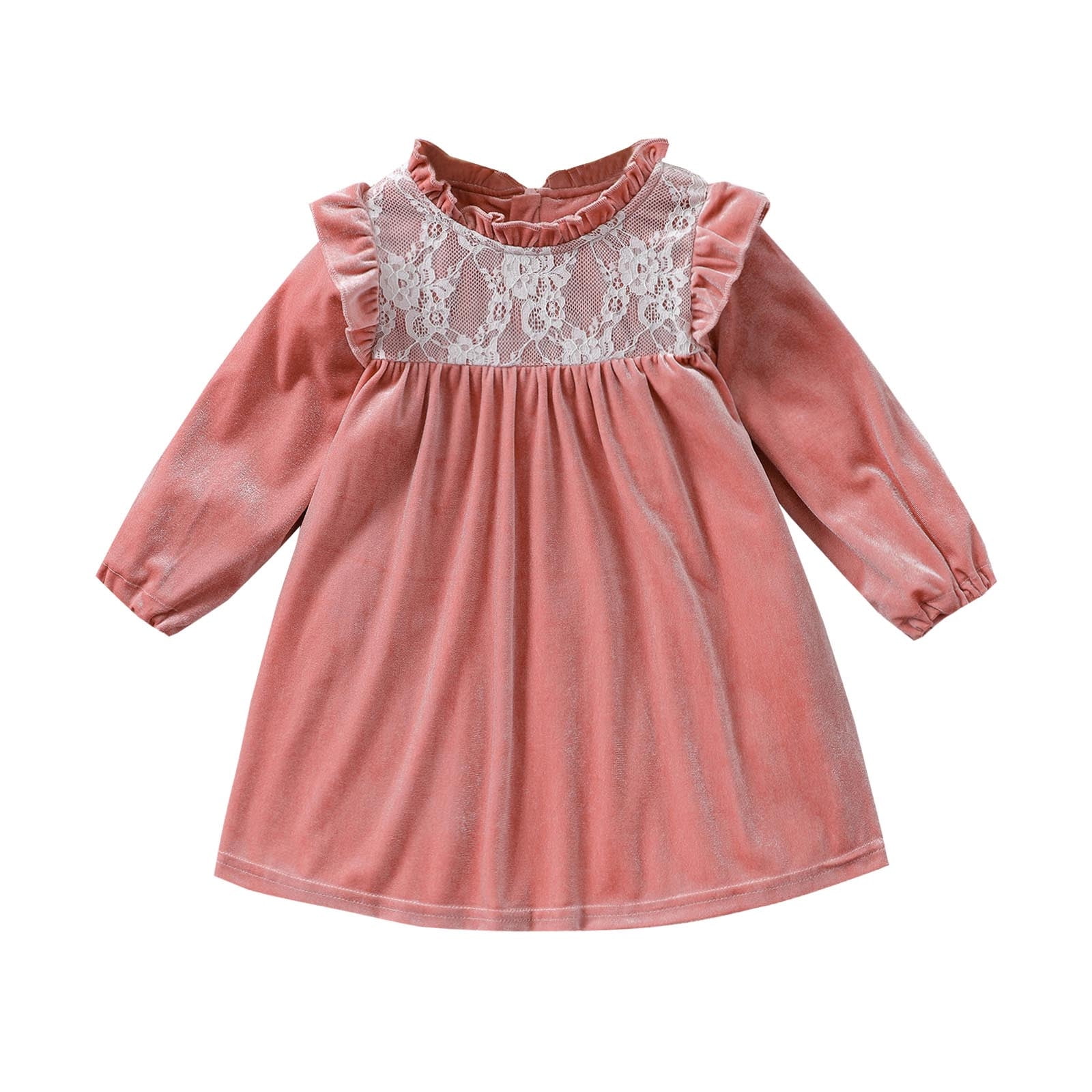 Girls long sleeve lace dress deals