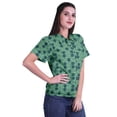 thumbnail image 3 of Moomaya Printed Half Sleeve Shirt For Women Button Down Collar Casual Top, 3 of 6