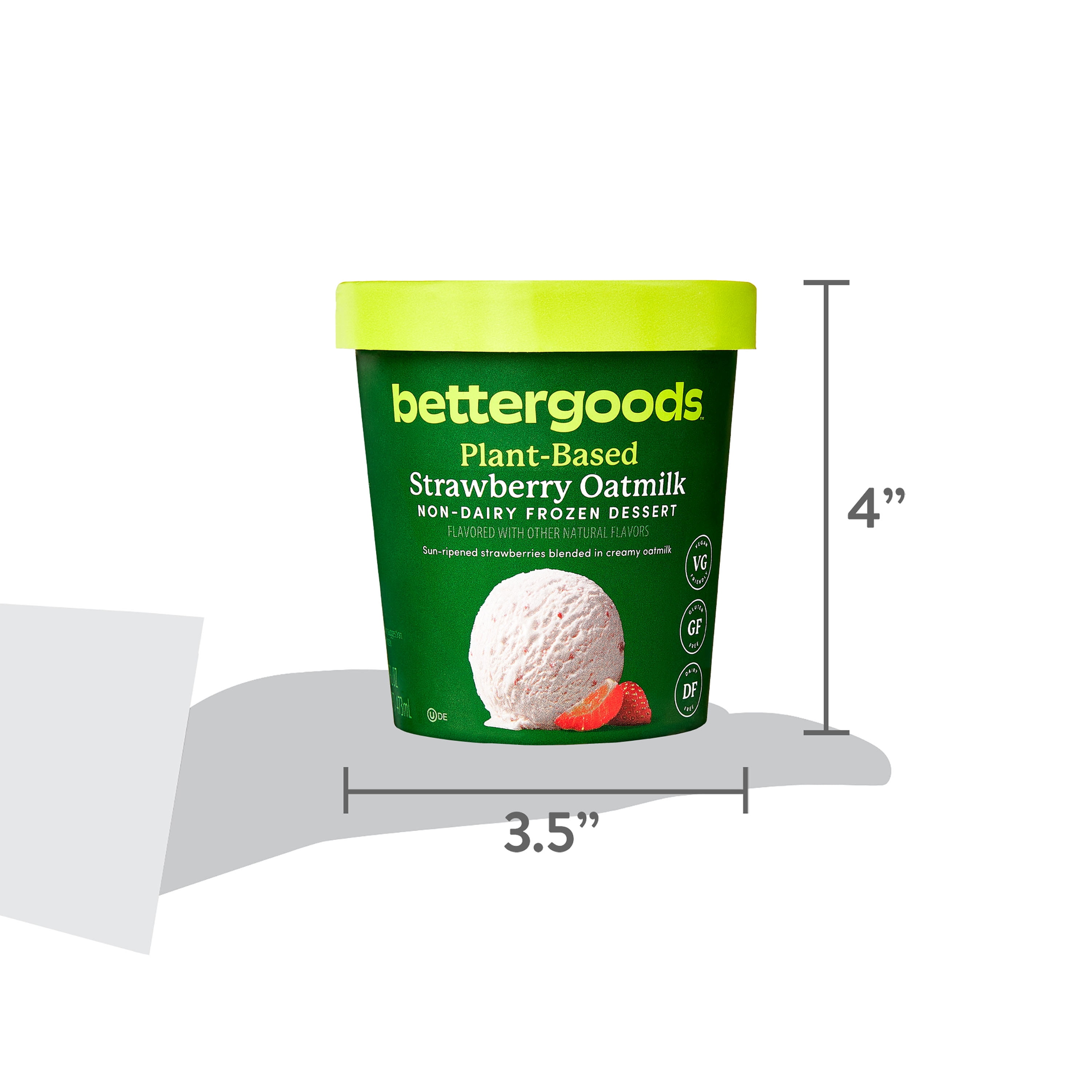 bettergoods Plant-Based Strawberry Oat Milk Non-Dairy Frozen Dessert, 16 fl oz