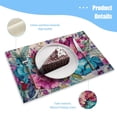 thumbnail image 3 of BaHomeck placemats Set of 4 Large Floral Painting Of Vibrant Pink And Purple Cotton Linen rectangle Placemats for Kitchen Dining Table Indoor,Outdoor,18*12inch, 3 of 4
