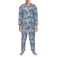 thumbnail image 3 of Fotbe Paisley Floral Branches Pijama de Hombre con Estampado de Manga Larga, Conjunto de 2 Piezas, Ropa de Dormir Suave y Cómoda con Bolsillos-Large, 3 of 7