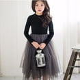 thumbnail image 5 of LYMAYTER Kids Girls Fleece Dresses Toddler Solid Color Long Sleeve Princess Dresses Winter Warm Tulle Tutu 3-12 Years, 5 of 8