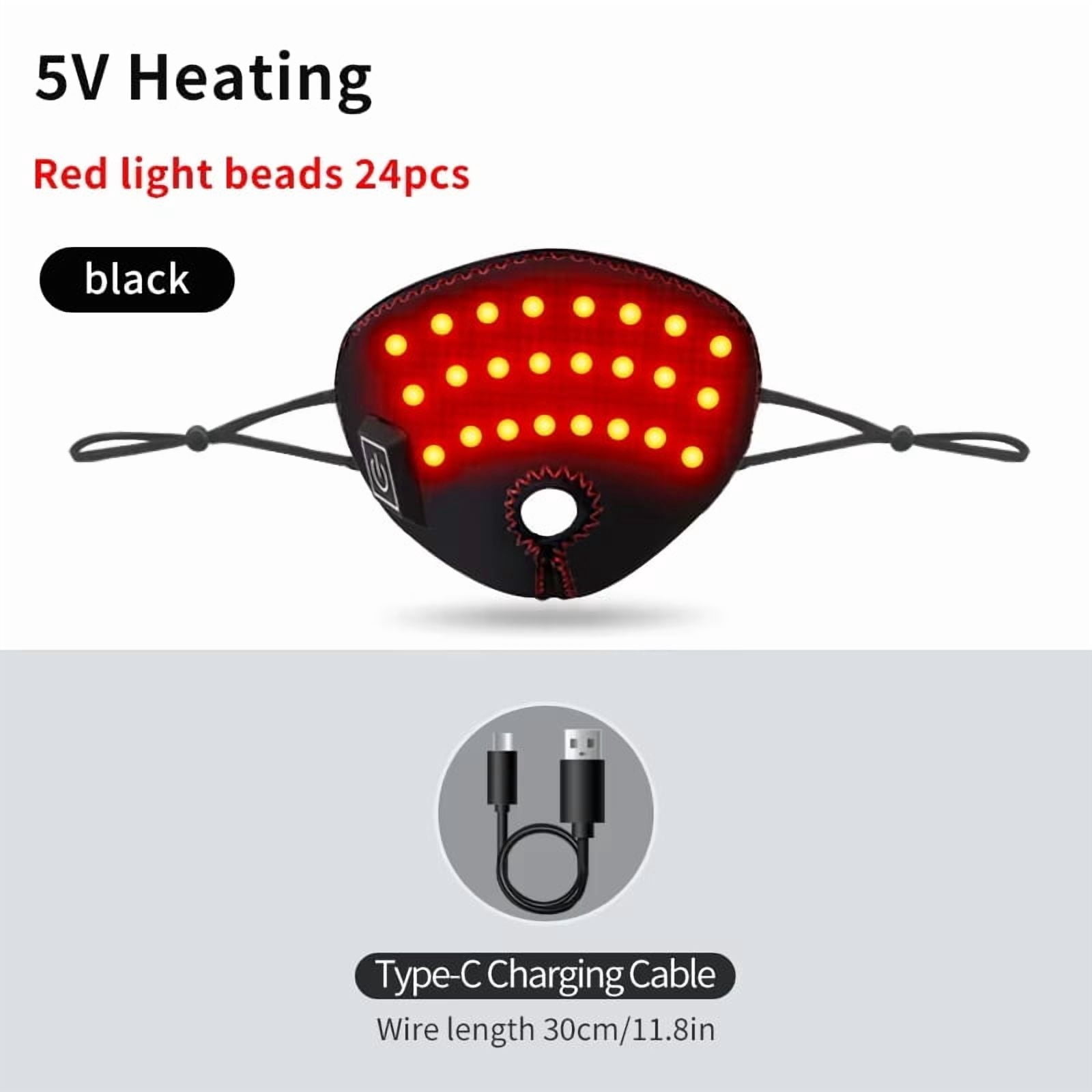 Heated Nose & Face Massager – Red Light Warming Mask, Built-in Battery, 3 Heat Levels, Auto-Off Timer, Washable, USB Rechargeable, Portable Sinus Comfort
