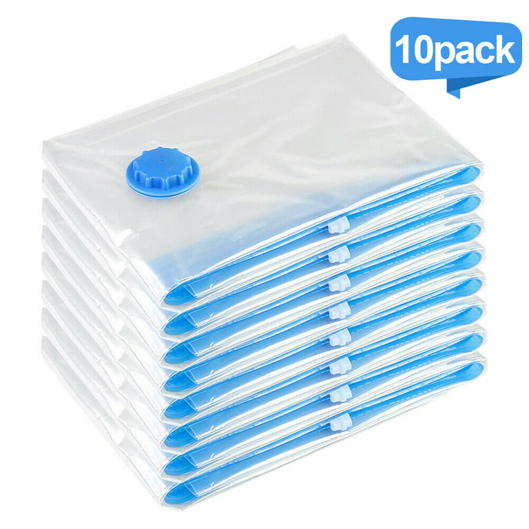  Compression Bags - Travel Accessories - 10 Pack Space Saver Bags  - No Vacuum or Pump Needed - Vacuum Storage Bags for Travel Essentials -  Home Packing-Organizers (Blue) : Home & Kitchen