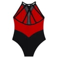 thumbnail image 4 of TiaoBug Toddlers Girls Shiny Rhinestone Gymnastics Leotards Ballet Dance One Piece Bodysuit Outfits Red 8, 4 of 5