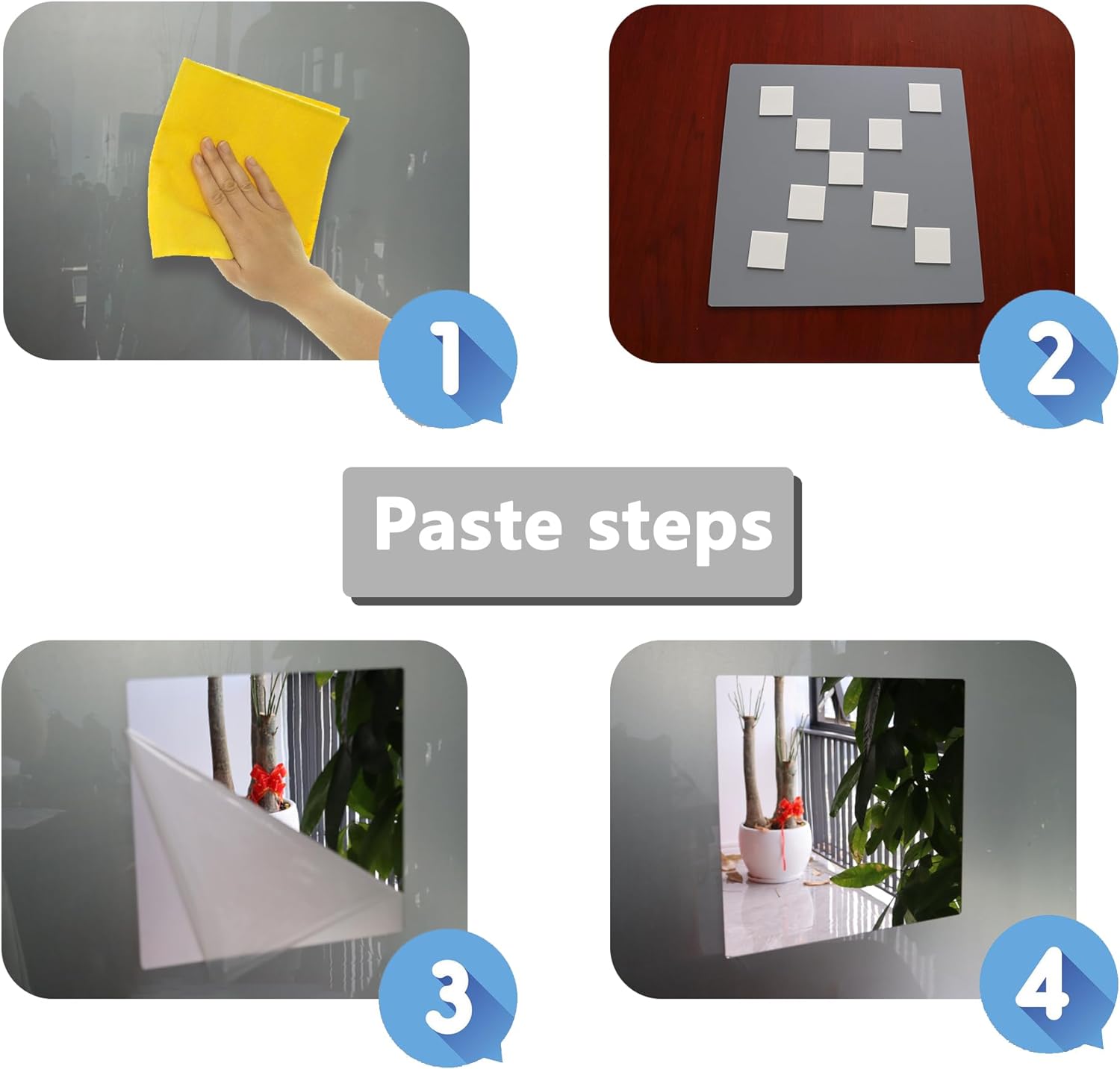 Carreaux Miroirs Acrylique Autocollants - Miroir Mural Rectangulaire HD, Incassable, Décoration Maison - Lot De 6 Ou 10 - 20x25 Cm - Pour Salon, Salle De Bain, Dressing - 7