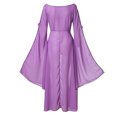 thumbnail image 4 of Women's Renaissance Dress Chiffon Flared Sleeve Maxi Dress Plus Size Vintage Dress Fashion Comfy Boho Dress, 4 of 5