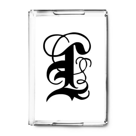 Jam Tray - Monogram - Letter L - Hand Drawn Style - Lantern Press Artwork (Acrylic Serving Tray)