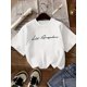 thumbnail image 1 of LOS ANGELES Girls' Summer Casual T-Shirt - Breathable Knit, Crew Neck, Short Sleeve Top with Letter Print, 1 of 5