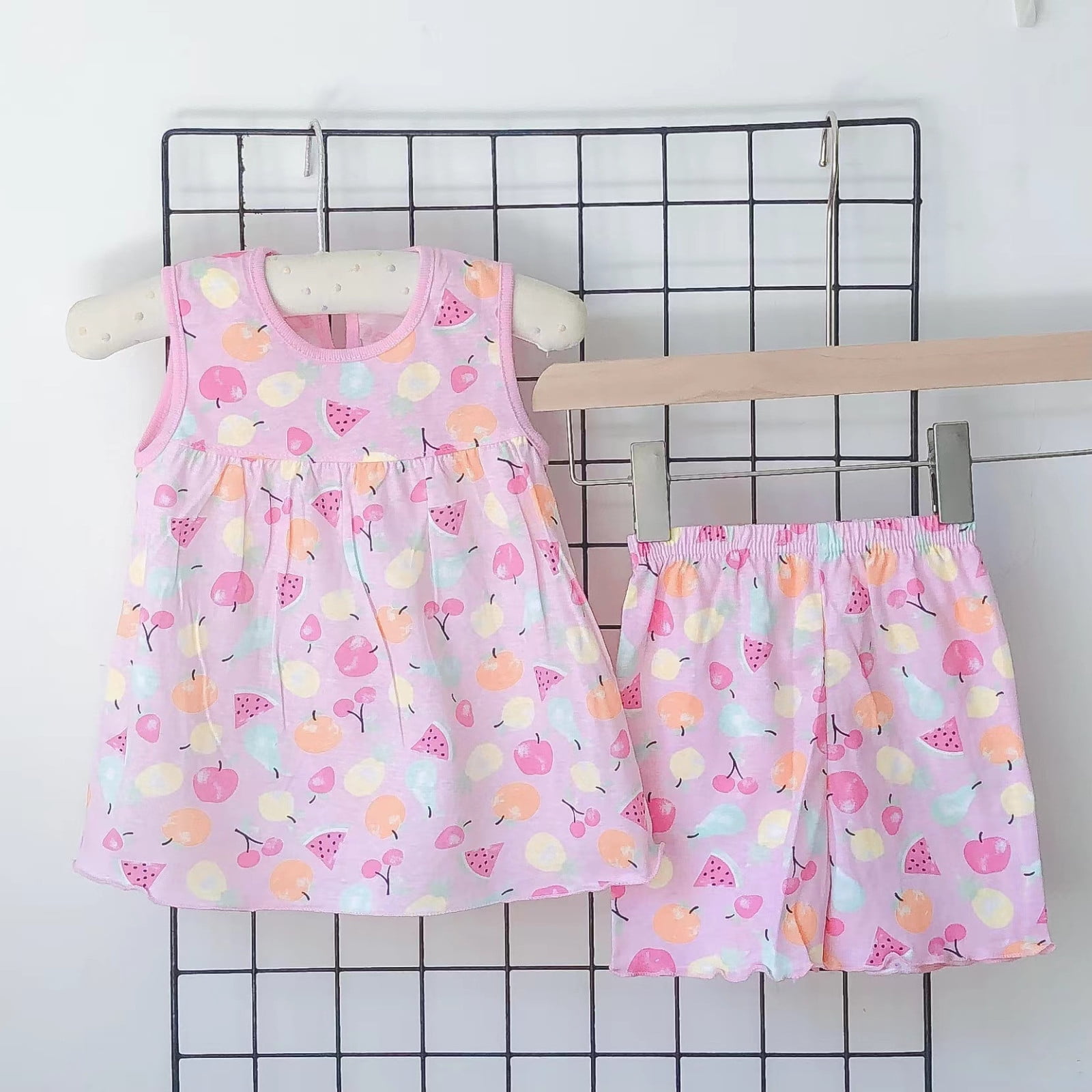 Summer Clearance Holiday Deals 2025! QTOCIO Toddler Girls Outfits, Baby Girl Clothes, Summer Girls Casual Dress Shorts Set Two-Piece Suit Suitable for 1 To 3 Years Old, Multicolor C, 2 Years