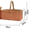 thumbnail image 3 of Cesta de Mimbre Tejida a Mano, Cesta de Almacenamiento Decorativa Portátil Duradera Rural para Sándwiches Jardín Senderismo Al Aire Libre ropa Yotijar Cesta de picnic, 3 of 8