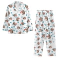 thumbnail image 3 of Suhoaziia Warm Pajamas for Women Skin Friendly Tops with Jogger Sweatpants Comfortable Long Sleeve Button-Down Sleepwear Print Graphic Mushroom Sloth Sweatshirt Size XL, 3 of 6