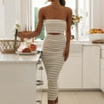 thumbnail image 4 of Traje de vacaciones de rayas horizontales sin espalda con vestido maxi ajustado estilo sexy para mujer Hugtrwg Para estrenar, 4 of 7