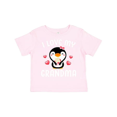 

Inktastic I Love My Grandma with Cute Penguin and Hearts Gift Toddler Toddler Girl T-Shirt
