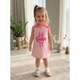 thumbnail image 6 of Miaouyo Toddler Girl Sleeveless Dress Bowknot Letter Embroidery Crew Neck Dress, 6 of 9