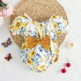 thumbnail image 2 of Otqutp Wedding Jumpsuit for Toddler Girls Short Sleeve Floral Prints Romper Summer Bodysuits Clothes Set 0 to 24 Months, 2 of 7