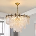 thumbnail image 3 of KPIBEST 23.6" Modern 8 Light Tiered Crystal Leaf Chandelier, 3 of 12