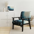thumbnail image 2 of Designart "Blue White Mid Century Minimalist Rain I" Teal Abstract Collages Upholstered Accent Chair - Modern Arm Chair For Bedroom, 2 of 5