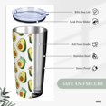 thumbnail image 6 of Kll Flowers Avocado Stainless Stainless Steel Vacuum Insulated Coffee Cup 20 Oz Lids And Straws,1 Metal Straws,1 Cleaning Brush, 6 of 9