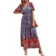 thumbnail image 1 of Vestido Maxi Bohemio Floral Azul Talle S para Mujer PRETTYGARDEN, 1 of 8