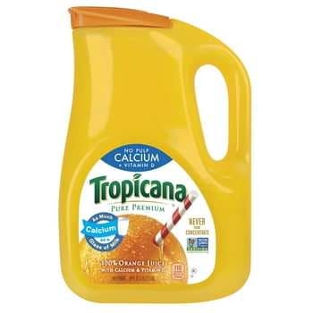 Tropicana Pure Premium, No Pulp Calcium +  D, 100% Orange Juice, 89 oz Jug