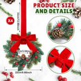 thumbnail image 2 of 4 Pcs Mini Christmas Wreaths for Cabinet Kitchen Windows Decors Bulk with Red Bow Small Artificial Norfolk Farmhouse Wreaths with Berry Pine Cone for Fireplace Front Door Porch Wall Hanging, 2 of 6