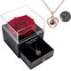 thumbnail image 1 of Preserved Real Rose with Love You Necklace in 100 Languages Gift Set, Enchanted Real Rose Flower(Wine Red Rose), 1 of 4