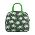 thumbnail image 2 of Womens Green Cartoon Dinosaurs Leaves Pattern Lunch Box for Work,Insulated Lunch Bag for Women,Loncheras Para Mujer,Leakproof Adult Lunch Bag for Work,Beach,Travel,Picnic,Camping, 2 of 7