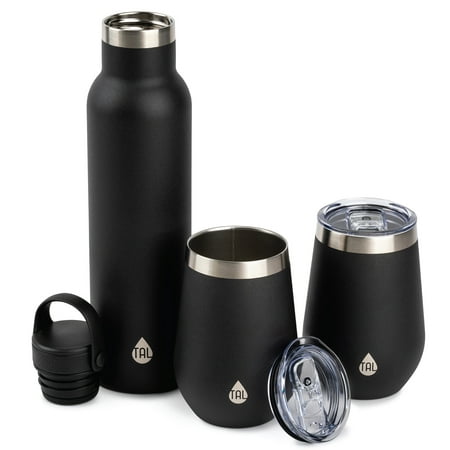 TAL Stainless Steel Water Bottle Tumblers 26 fl oz. 3 Pack, Black