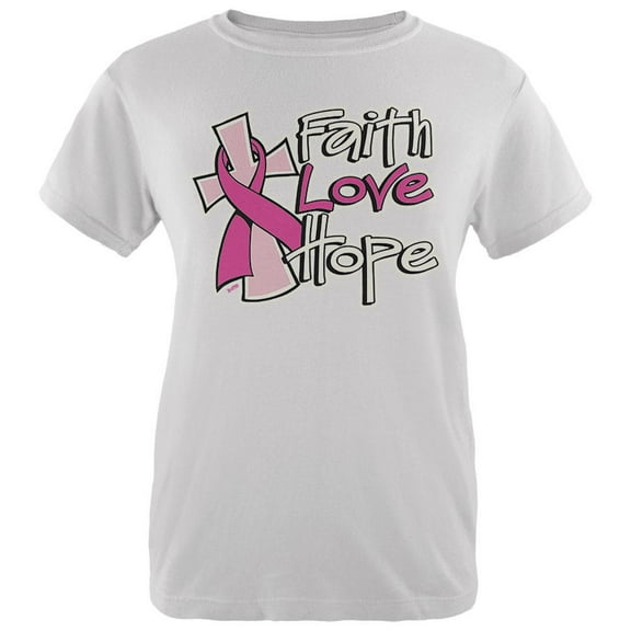 Faith Love Hope Womens Organic T Shirt White LG