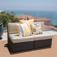 thumbnail image 5 of Afuera Living Outdoor Wicker Armless Chair in Dark Brown (Set of 2), 5 of 17