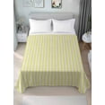 thumbnail image 4 of Twin Flat Sheet 66"x96", Yellow Striped Soft Lightweight Bedding Flat Sheets Only, Modern Simple Farmhouse Beige Vintage Brushed Microfiber Top Bed Sheet, Breathable StainResistant Bedsheets, 4 of 9