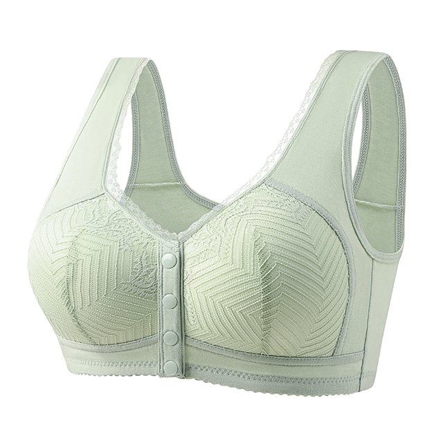 New Front Buckle Cup Underwear Ladies Soft Cotton Vest Type Large Size Non Ring Bra