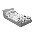 thumbnail image 2 of Ambesonne Geometric Fitted Sheet & Pillow Sham Set, Vortex Disc Shapes, Twinxl, Black White, 2 of 2