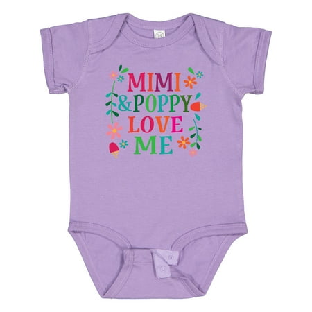 

Inktastic Mimi and Poppy Love Me Granddaughter Gift Baby Girl Bodysuit