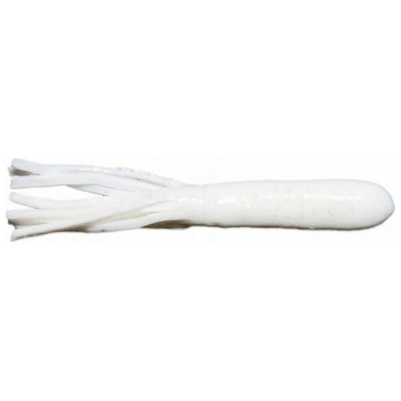 X Zone Fishing Lure 41652 3.75" X-Tube Pure White 8 Per Pack