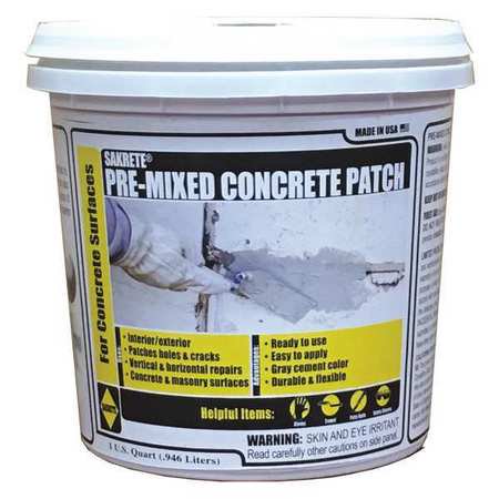 SAKRETE Premixed Concrete Patch,1 qt.,Tub 120027