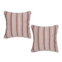 DII Herringbone 18” x 18” Red Recycled Cotton Decorative Pillow Covers, (2 Count)
