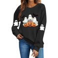 thumbnail image 3 of Jsaierl Halloween Sweatshirts for Women Cute Ghost Graphic Pullovers Fall Classic Round Neck Long Sleeve Sweater Tops Halloween Clothes, Sizes S-2XL, 3 of 6
