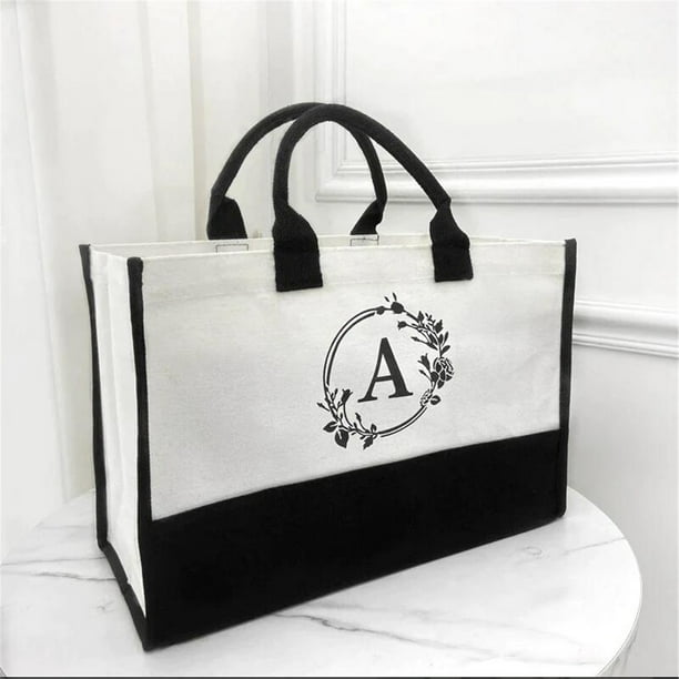 Bolso de lona de moda para mujer, bolso de playa con letras de lona de algodón, bolso de compras de lona de moda europea y americana.