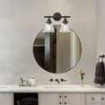 thumbnail image 3 of Globe Electric Vintage Industrial 2-Light Oil Rubbed Bronze Vanity Light with Clear Glass Shades, 3 of 8