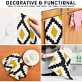 thumbnail image 4 of Yellow Geometric Pattern Tea Towels Set of 1 Modern Style Kitchen Dish Cloth with Hanging Loop, 18"x28"Lint-Free Absorbent Towel for Kitchen Drying Wiping and Cleaning, 4 of 7