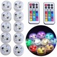 thumbnail image 1 of 10pcs Submersible Led Lights Tea Lights Candle, Rgbw Color Changing With Lmell Remote, 1 of 5