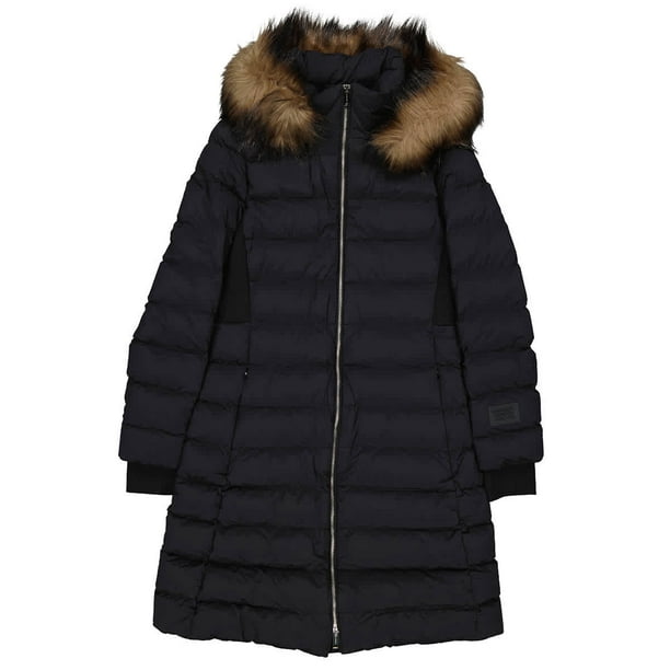 Burberry Newbridge Black Hooded Puffer Coat With Detachable Faux Fur Trim,  Brand Size X-Small 