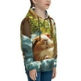 thumbnail image 3 of Picia Lazy Home Style Guinea Pig Pattern Youth Hoodie - Warm Pullover Sweatshirt with Kangaroo Pocket, Ideal for Boys and Girls-Large, 3 of 6